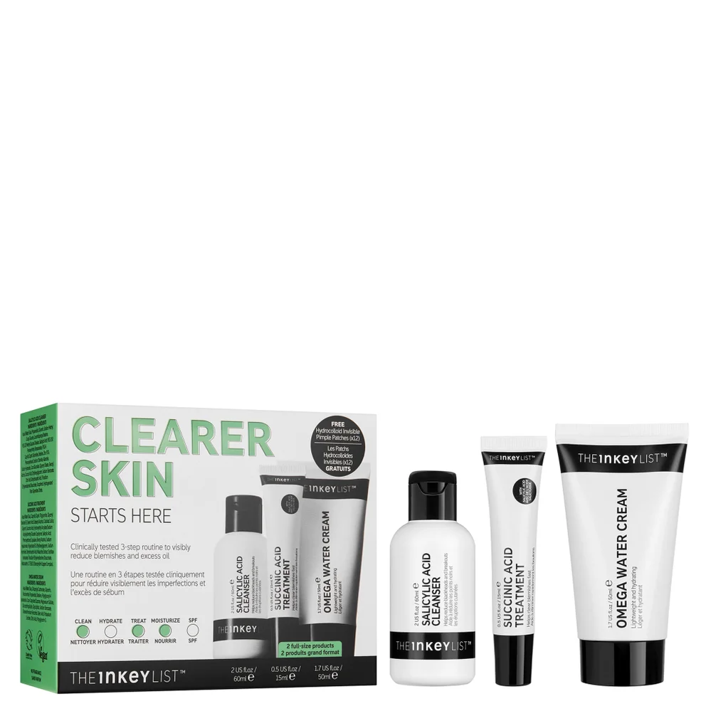 The Inkey List. Set The Inkey List Clear Skin Kit | LOOKFANTASTIC
